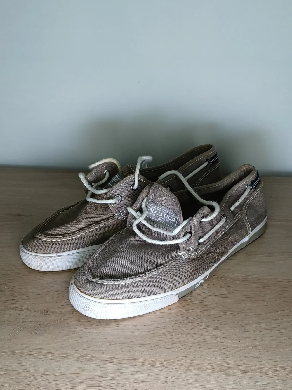 Nautica Men's Khaki Canvas Boat Shoes